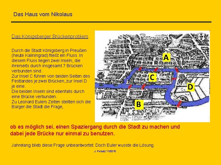 Das Haus vom Nikolaus Das Königsberger Brückenproblem Durch die Stadt Königsberg in Preußen (heute