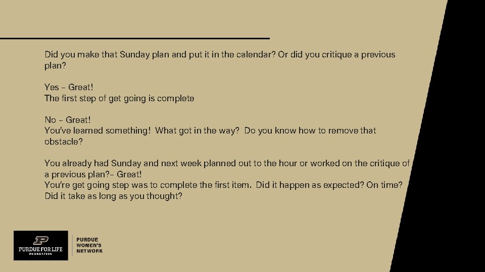 Did you make that Sunday plan and put it in the calendar? Or did