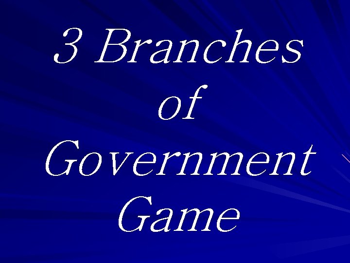 3 Branches of Government Game 