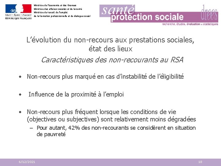 Ministère de l'économie et des finances Ministère des affaires sociales et de la santé