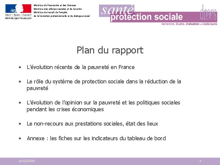 Ministère de l'économie et des finances Ministère des affaires sociales et de la santé