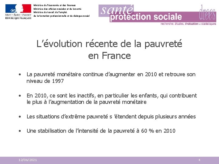 Ministère de l'économie et des finances Ministère des affaires sociales et de la santé