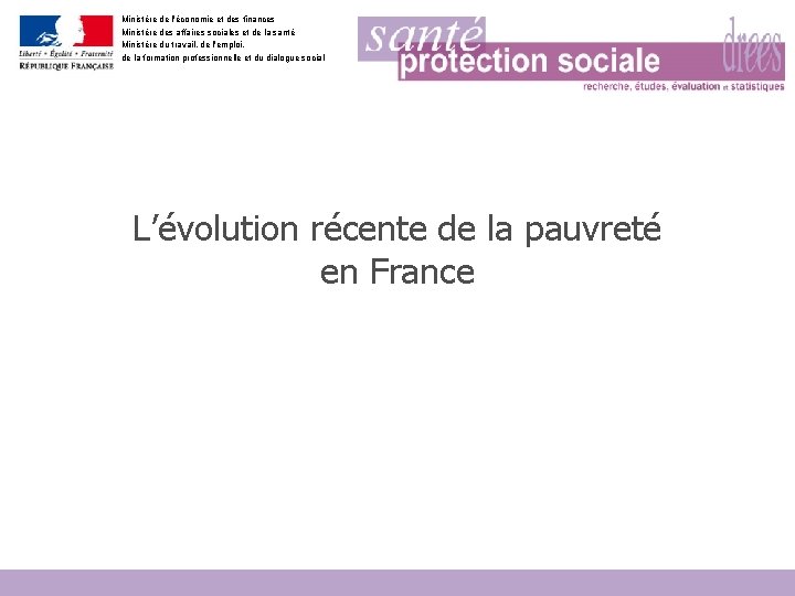 Ministère de l'économie et des finances Ministère des affaires sociales et de la santé