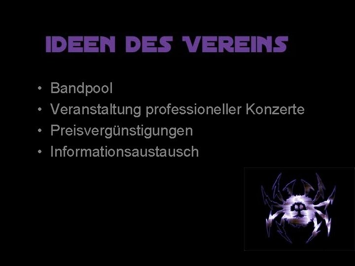  • • Bandpool Veranstaltung professioneller Konzerte Preisvergünstigungen Informationsaustausch 4 