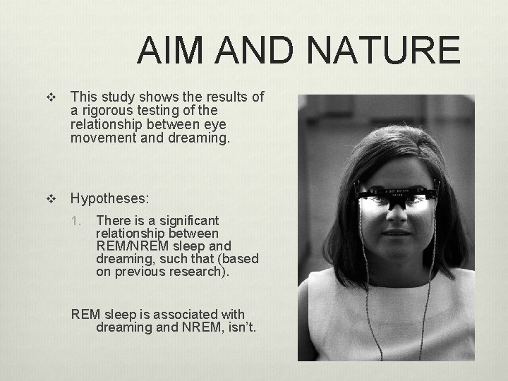 AIM AND NATURE v This study shows the results of a rigorous testing of