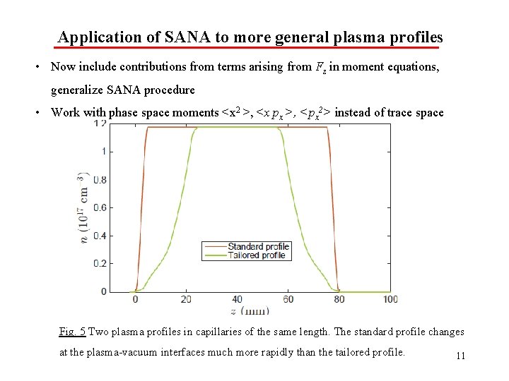 Application of SANA to more general plasma profiles • Now include contributions from terms