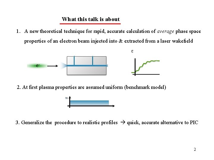 What this talk is about 1. A new theoretical technique for rapid, accurate calculation