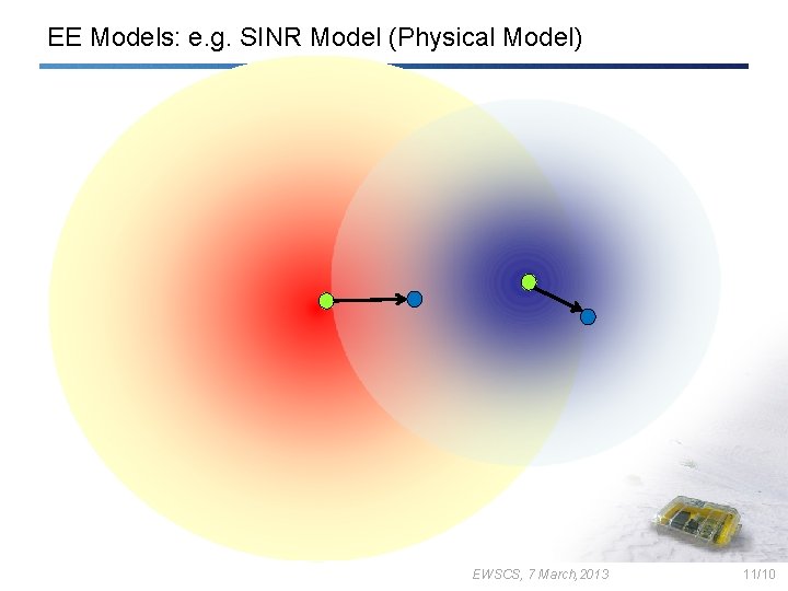 EE Models: e. g. SINR Model (Physical Model) EWSCS, 7 March, 2013 11/10 