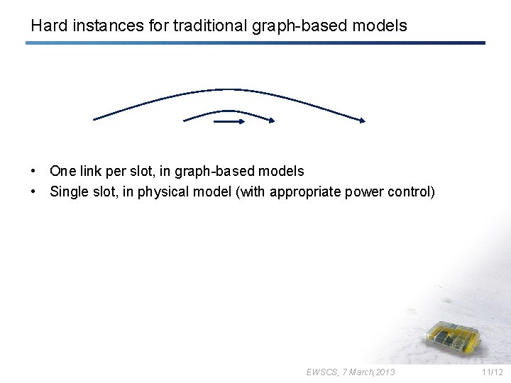 Hard instances for traditional graph-based models • One link per slot, in graph-based models