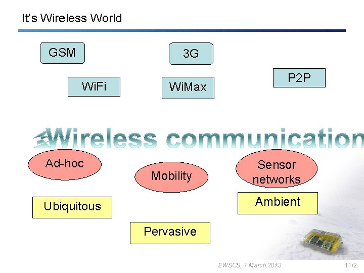 It’s Wireless World GSM 3 G Wi. Fi Ad-hoc P 2 P Wi. Max
