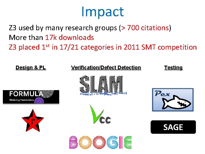 Impact Z 3 used by many research groups (> 700 citations) More than 17