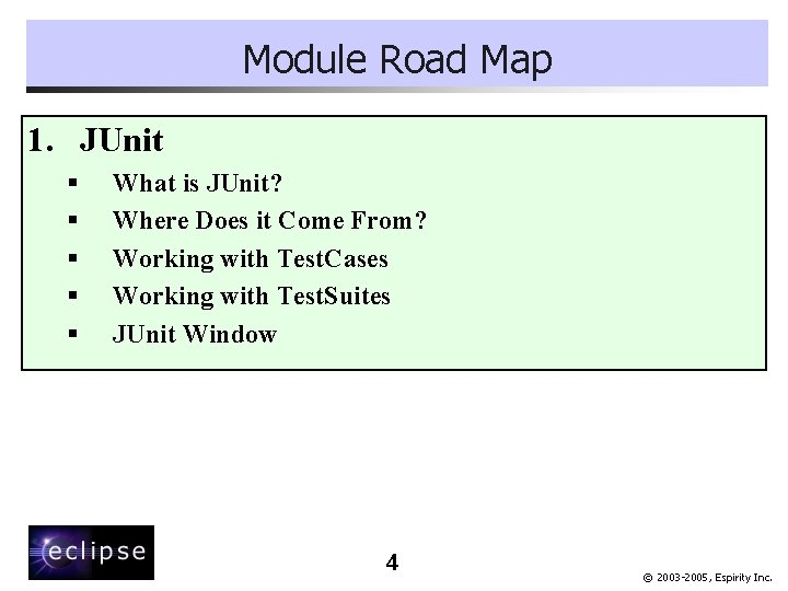 Module Road Map 1. JUnit § § § What is JUnit? Where Does it