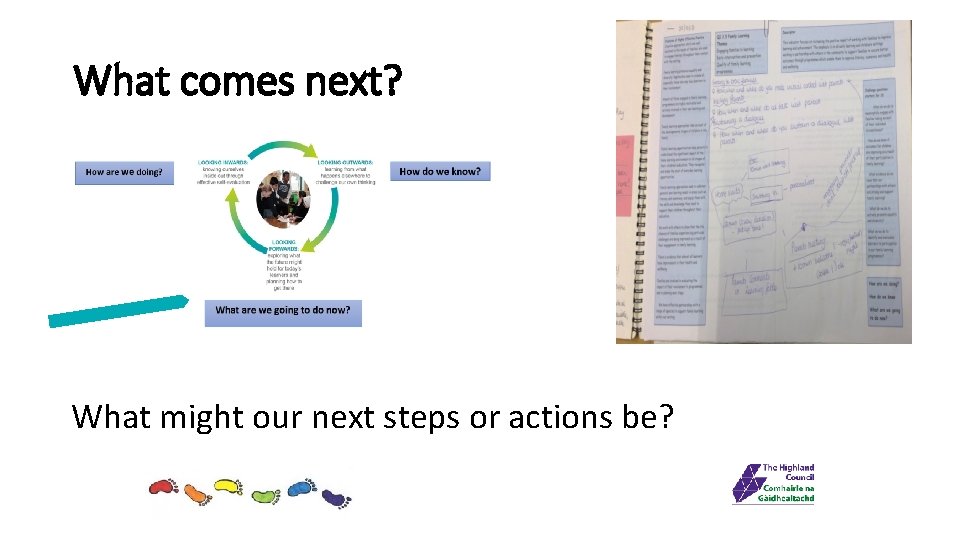 What comes next? What might our next steps or actions be? 