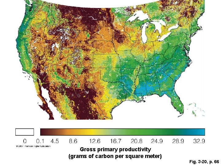 Gross primary productivity (grams of carbon per square meter) Fig. 3 -20, p. 66