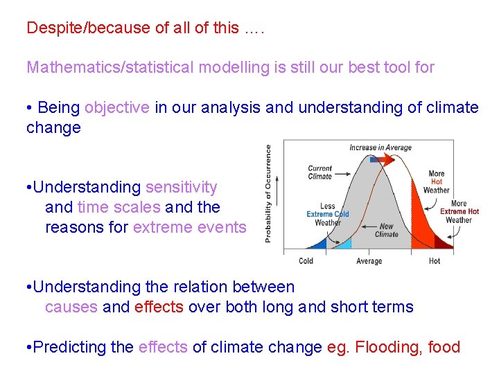 Despite/because of all of this …. Mathematics/statistical modelling is still our best tool for