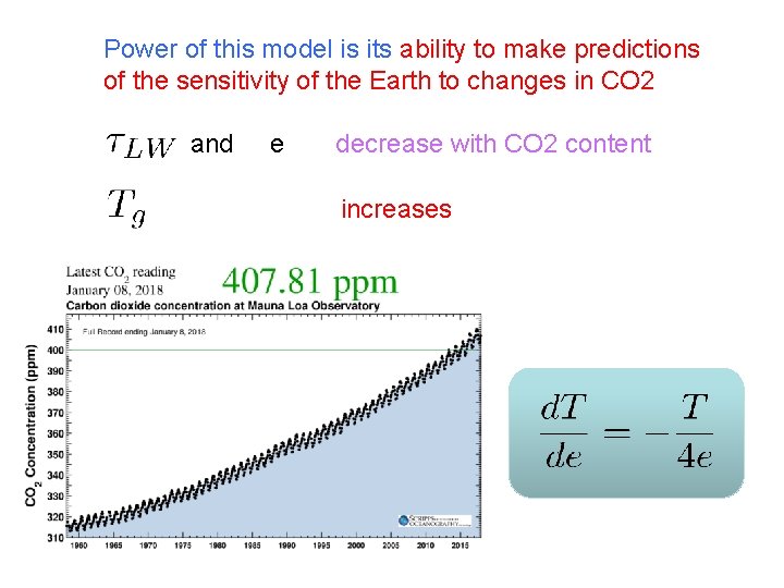 Power of this model is its ability to make predictions of the sensitivity of