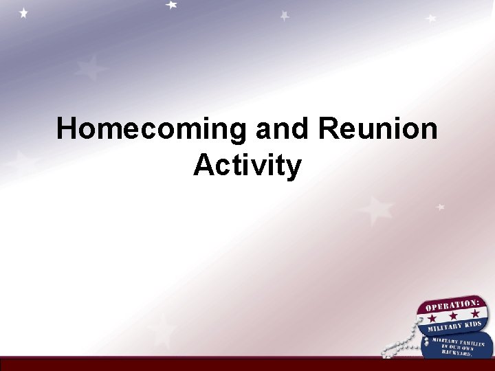 Homecoming and Reunion Activity 