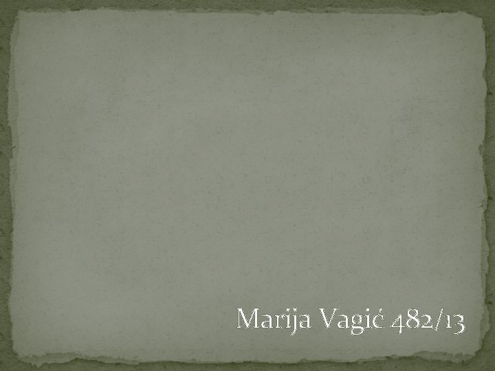 Marija Vagić 482/13 