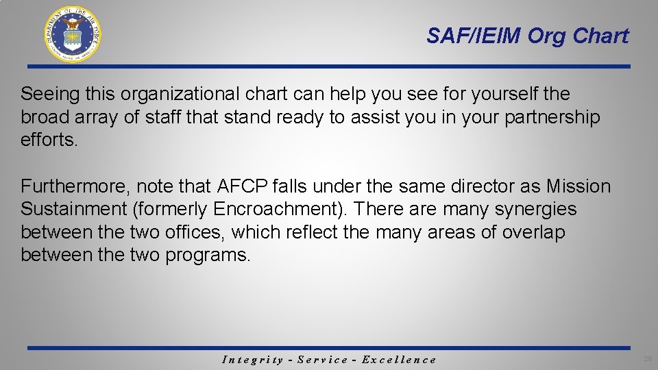 SAF/IEIM Org Chart Seeing this organizational chart can help you see for yourself the SAF/IEIM Org Chart Seeing this organizational chart can help you see for yourself the