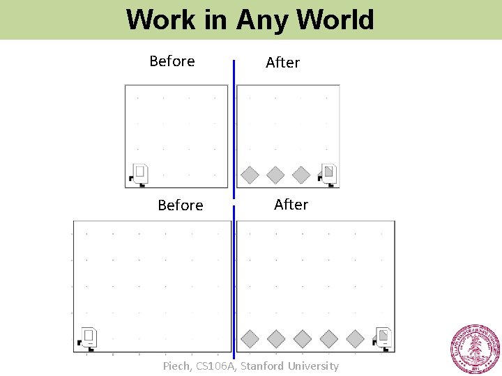 Work in Any World Before After Piech, CS 106 A, Stanford University 