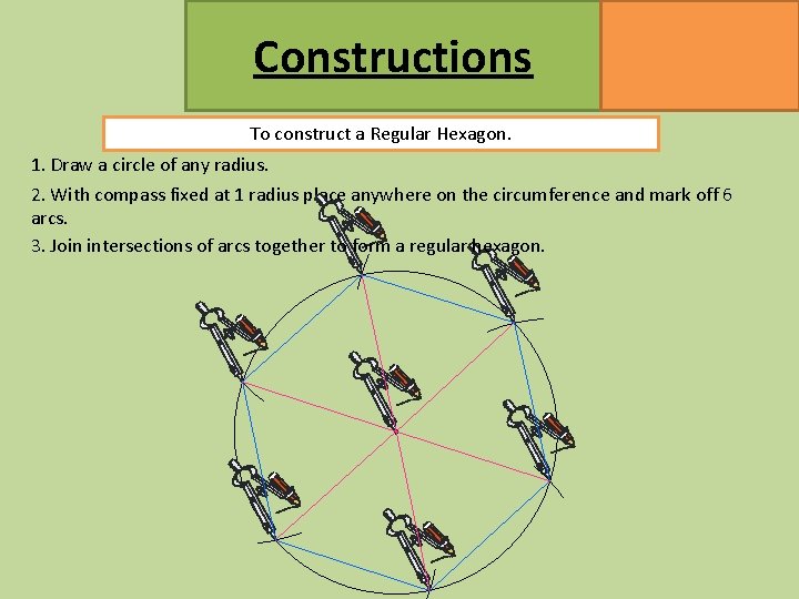Constructions MATHSWATCH CLIP 47, 145, 146, 147 GRADE 2, 4 To construct a Regular