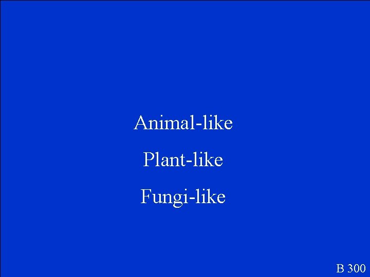 Animal-like Plant-like Fungi-like B 300 