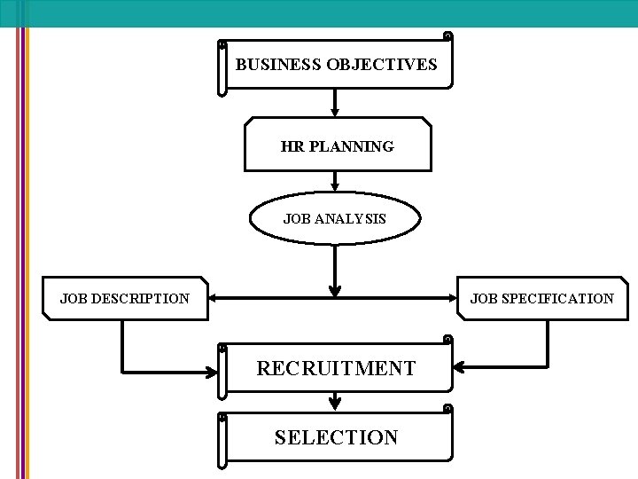 BUSINESS OBJECTIVES HR PLANNING JOB ANALYSIS JOB DESCRIPTION JOB SPECIFICATION RECRUITMENT SELECTION 