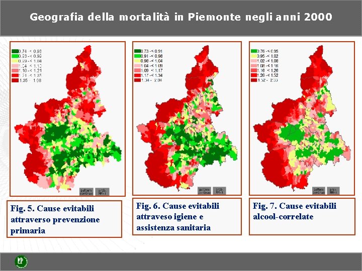 Geografia della mortalità in Piemonte negli anni 2000 Fig. 5. Cause evitabili attraverso prevenzione