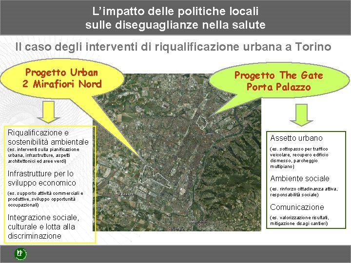 L’impatto delle politiche locali sulle diseguaglianze nella salute Il caso degli interventi di riqualificazione