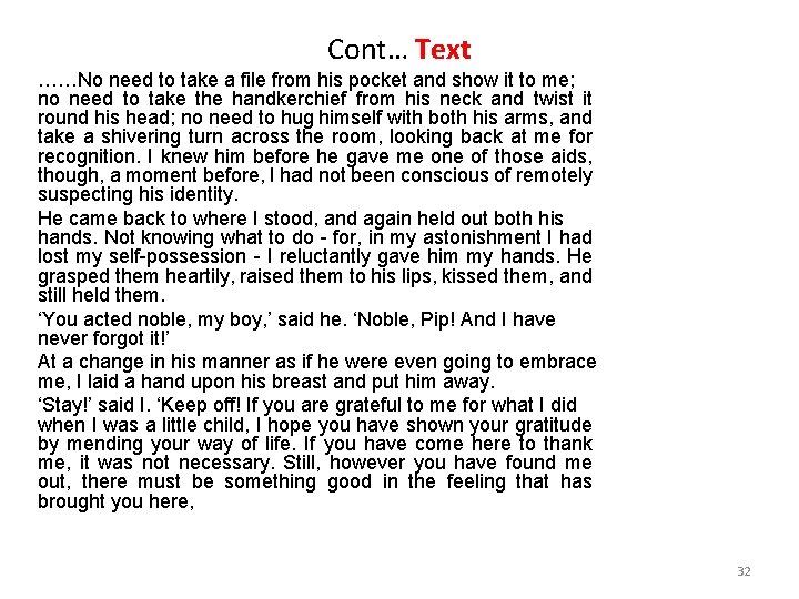 Cont… Text ……No need to take a file from his pocket and show it