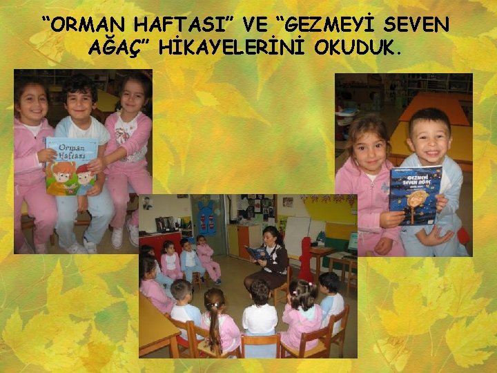 “ORMAN HAFTASI” VE “GEZMEYİ SEVEN AĞAÇ” HİKAYELERİNİ OKUDUK. 