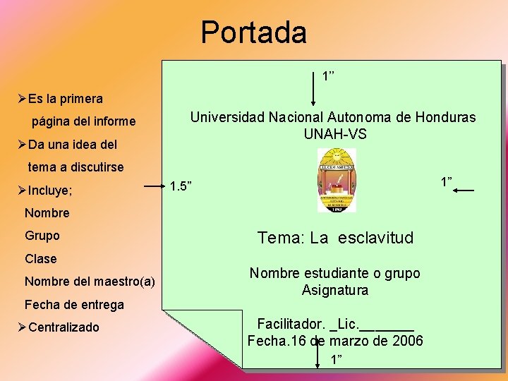 Portada 1’’ ØEs la primera página del informe ØDa una idea del Universidad Nacional Portada 1’’ ØEs la primera página del informe ØDa una idea del Universidad Nacional