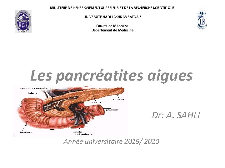 MINISTERE DE L’ENSEIGNEMENT SUPERIEUR ET DE LA RECHERCHE SCIENTIFIQUE UNIVERSITE HADJ LAKHDAR BATNA 2