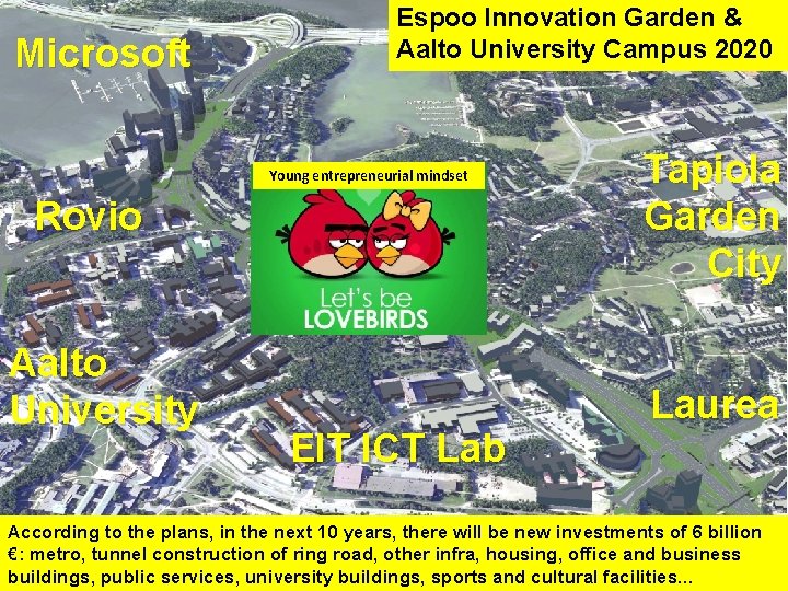 Microsoft Espoo Innovation Garden & Aalto University Campus 2020 Young entrepreneurial mindset Rovio Aalto