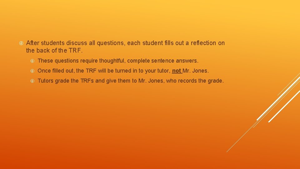  After students discuss all questions, each student fills out a reflection on the