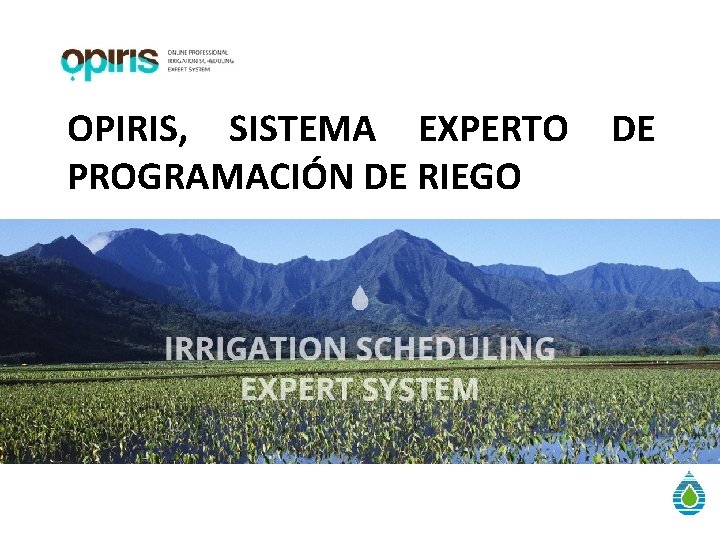 OPIRIS, SISTEMA EXPERTO PROGRAMACIÓN DE RIEGO DE 