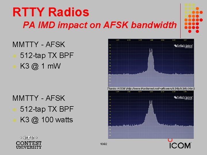 RTTY Radios PA IMD impact on AFSK bandwidth MMTTY - AFSK l 512 -tap