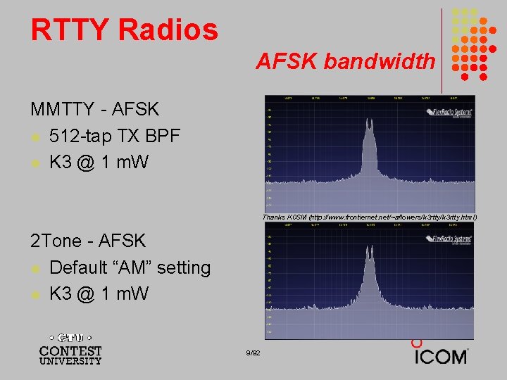 RTTY Radios AFSK bandwidth MMTTY - AFSK l 512 -tap TX BPF l K