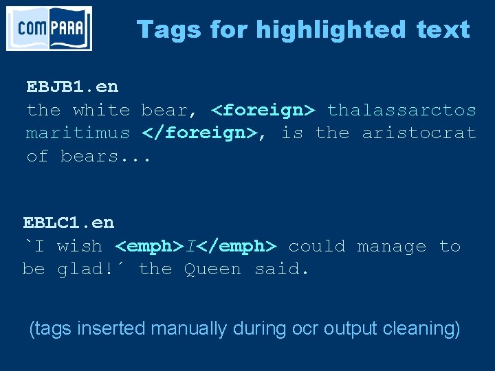 Tags for highlighted text EBJB 1. en the white bear, <foreign> thalassarctos maritimus </foreign>,
