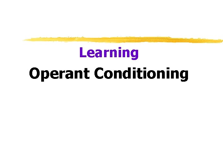 Learning Operant Conditioning 