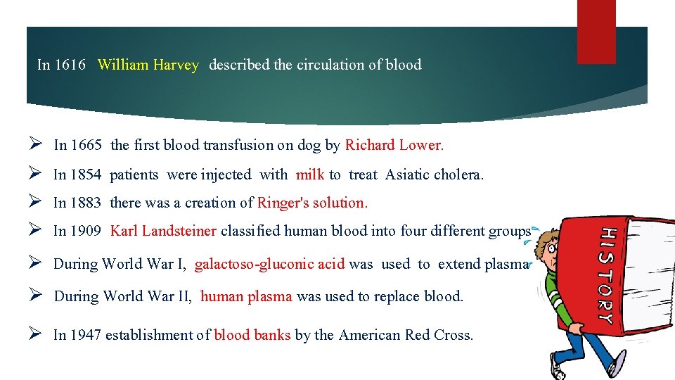 In 1616 William Harvey described the circulation of blood Ø Ø In 1665 In