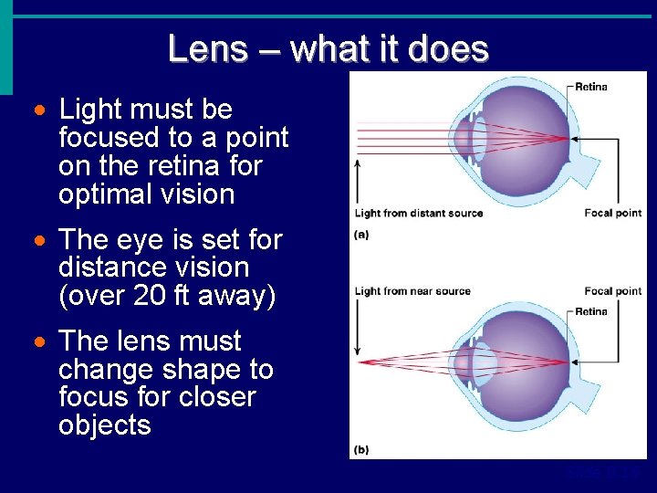Lens – what it does · Light must be focused to a point on