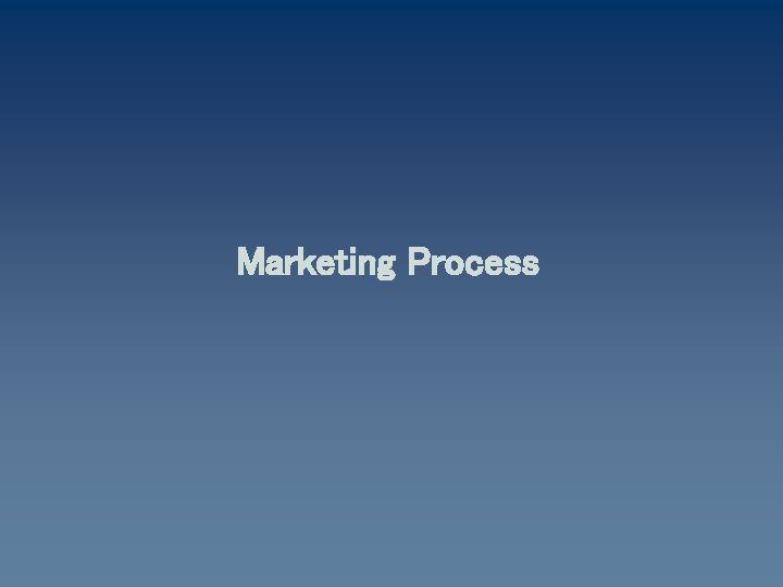 Marketing Process 