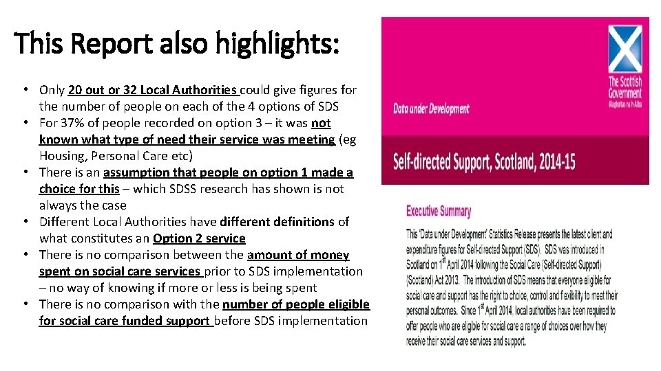 This Report also highlights: • Only 20 out or 32 Local Authorities could give