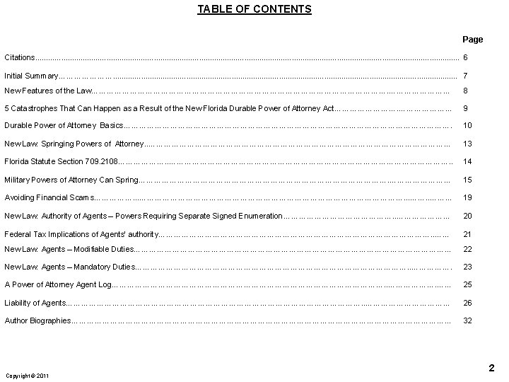 TABLE OF CONTENTS Page Citations. . . . . . . . . .