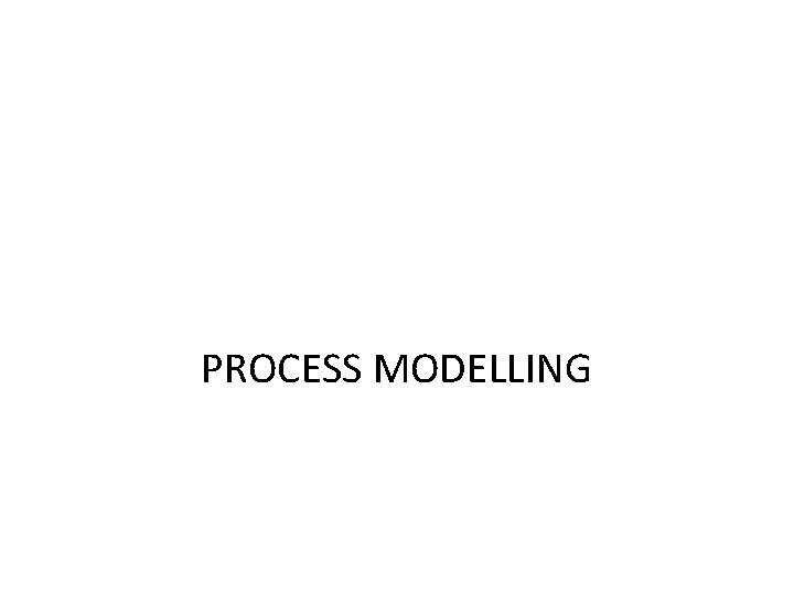 PROCESS MODELLING 