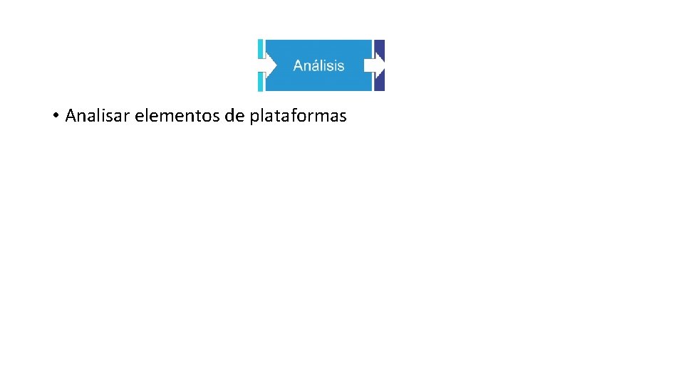  • Analisar elementos de plataformas 