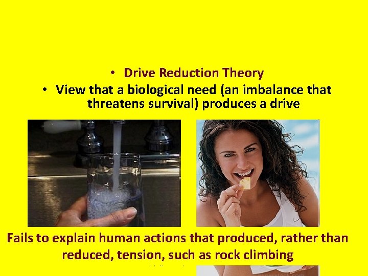 2. Drive Theory • Drive Reduction Theory • View that a biological need (an