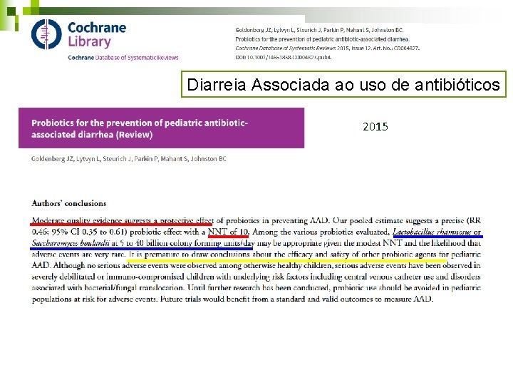 Diarreia Associada ao uso de antibióticos 2015 Diarreia Associada ao uso de antibióticos 2015