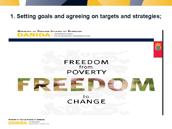 1. Setting goals and agreeing on targets and strategies; 